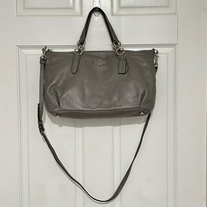 NWT Coach Gray Pebble Leather Ally Bag
